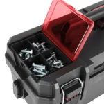 Hyper Tough 16-Inch Toolbox – Heavy-Duty Resin Storage with Padlock Security & Small Parts Organizer - Image 2