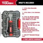 Hyper Tough 40-Piece Socket and Bit Set in Click Fit Case - Image 5