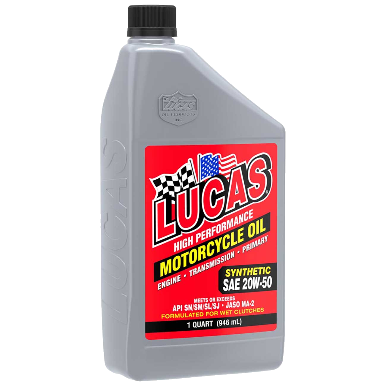 cut-11093 Lucas Oil Synthetic SAE 20W-50 Motorcycle with Moly - 1 Quart - Image 1