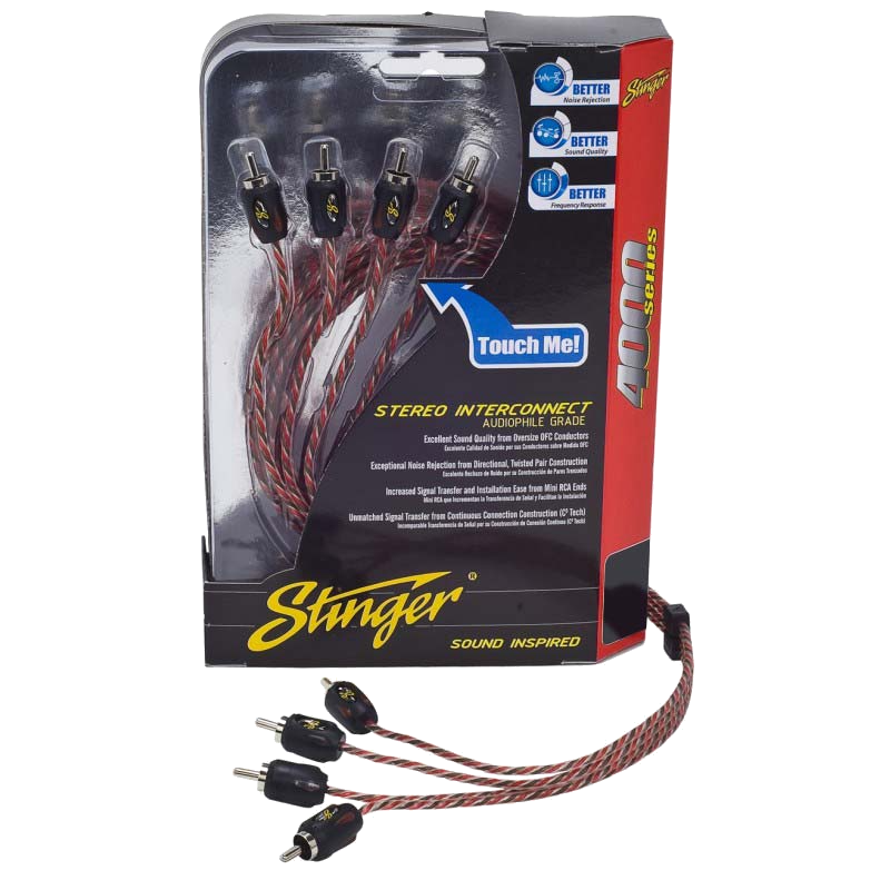 cut-11188 STINGER 17FT 4000 SERIES 4 CHANNEL RCA'S DIRECTIONAL TWISTED - Image 1
