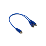 STINGER RCA Y 2M-1F BLUE INTERCONNECTS (6")