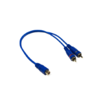 STINGER RCA Y 2M-1F BLUE INTERCONNECTS (6")