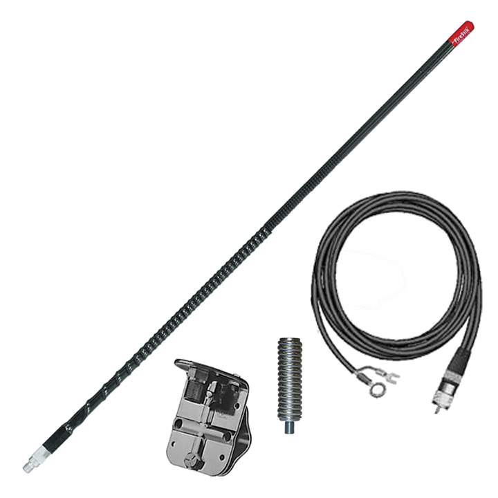 cut-11673 Firestik 4' (122cm) Single Mirror "NGP" Kit Complete (Black) - Image 1
