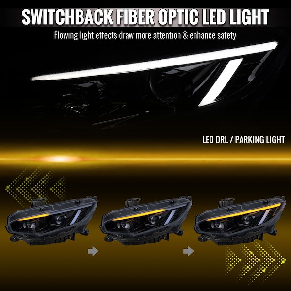 Spec-d Tunin Honda Civic Projector Headlight Ful PCV16GSQTM
