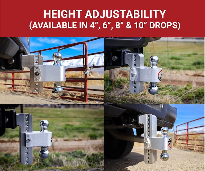 Weigh Safe Turnover Ball 8' Drop Hitch W/ 2' CTB82KA