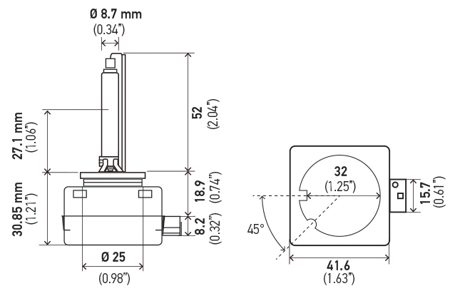 Hella Bulb D3S Pk32D-5 4300 K 42V 35W 178560831