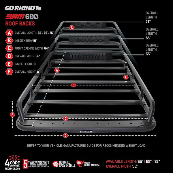 Go Rhino Srm 600 Roof Rack 5936055T