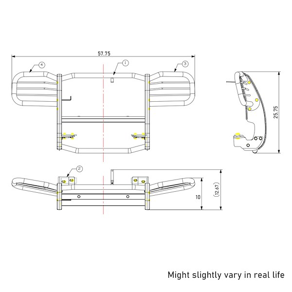 Black Horse Off Road Grille Guard Kit 17EH26MAFB