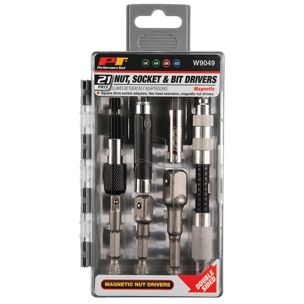Performance Tool 21 Pc. Socket Bit And Nut Driver S W9049