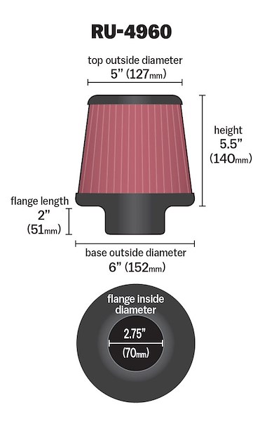 K&N Filter Air Filter See Appl.Guide RU4960