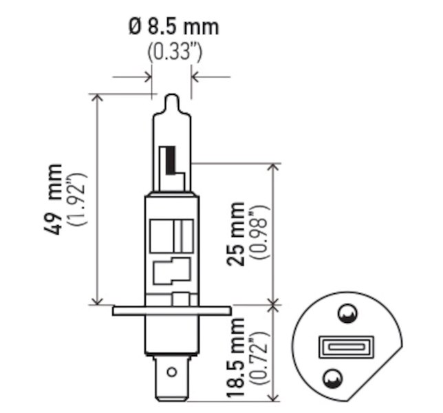 Hella Bulb H1 12V 55W P14.5S T2.5 +50 002089541