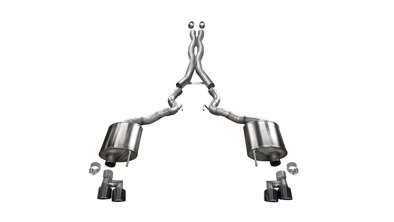 CORSA Performance 3.0' Cat-Back Dual Rear Exit With T 21047BLK