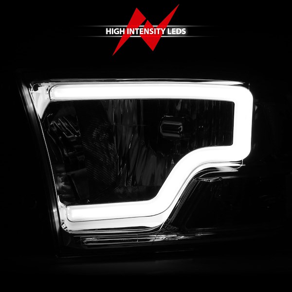 ANZO Crystal Headlights W/ Light Bar Chr 111516