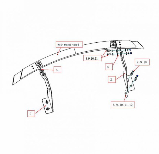 Black Horse Off Road Rear Bumper Guard 2011 Ford RDLFOF051B
