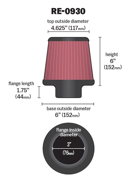 K&N Air Filter See Appl.Guide RE0930