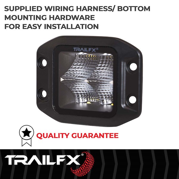 TrailFX Black Pod 4X5W Flush Mount Flood Si 2X2CFFMB