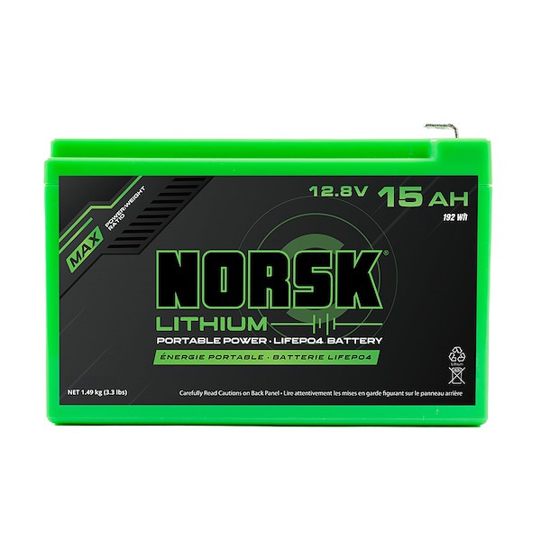 Norsk Inc 12.8V-15Ah-Lifepo4-Sonar W/Charger B12015C