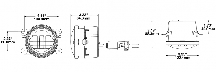 JW Speaker 6145 J2 Sae Jk Fog Light 0554413