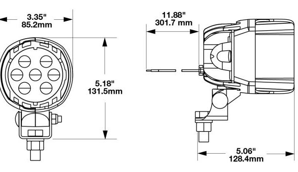 JW Speaker 4415F-12/24V Round Led Wl W/Harne 0555411