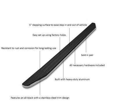 Black Horse Off Road Premium Running Boards PRW2076