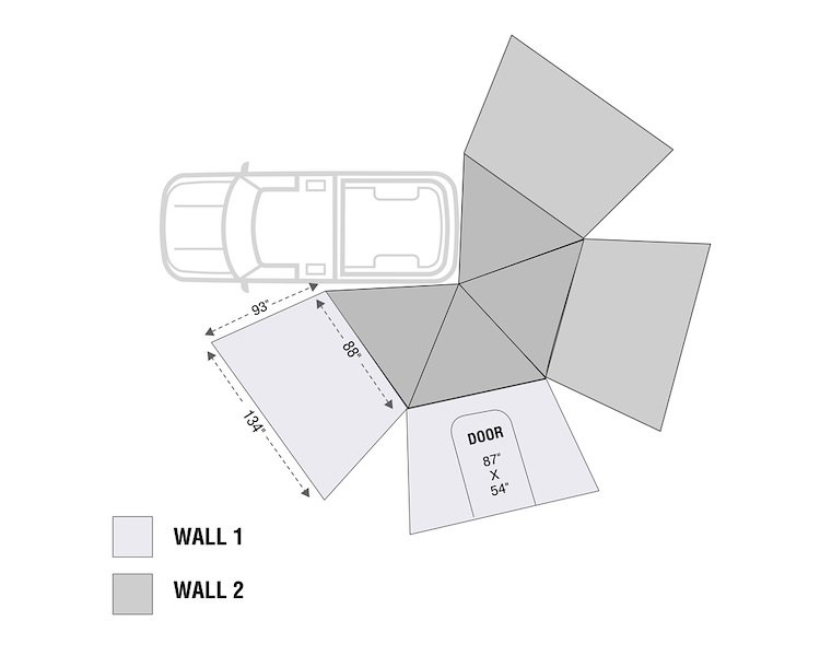Overland Vehicle Systems Nomadic 270 Lt Awning Wall 1 Driver 18299909
