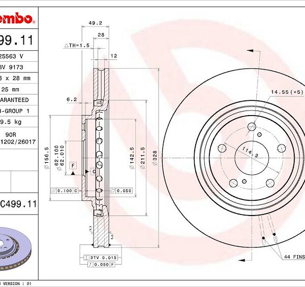 Brembo Disc Brake Rotor 09C49911