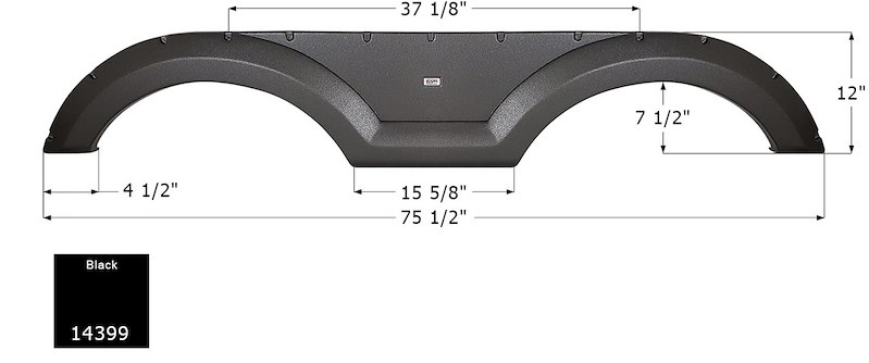 ICON Vehicle Dynamics Coachmen Tandem Fender Fs4271 Black 14399