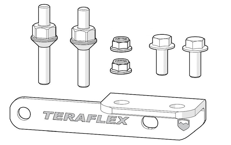 TeraFlex Jl Alum Rear Pass Cb Mount Kit 4997192