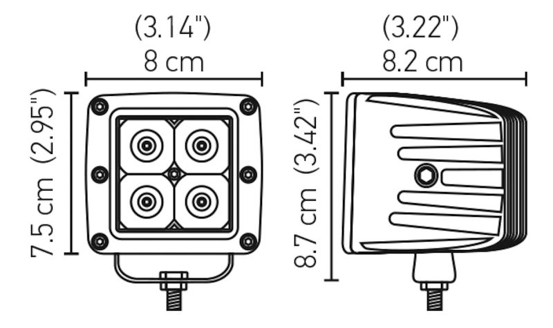 Hella Lights Cube 4Led Single Flood Black 357204031