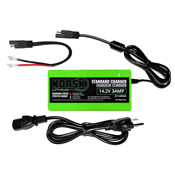 Norsk Inc 14.2V-3A Lifepo4 Charger W/Sae Cabl C14003