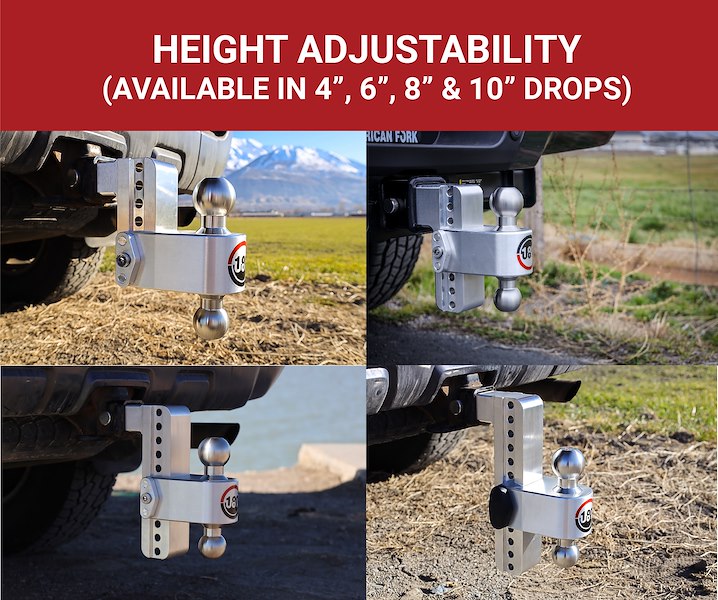 Weigh Safe Turnover Ball 10' Drop Hitch W/ 2.5 LTB63KA