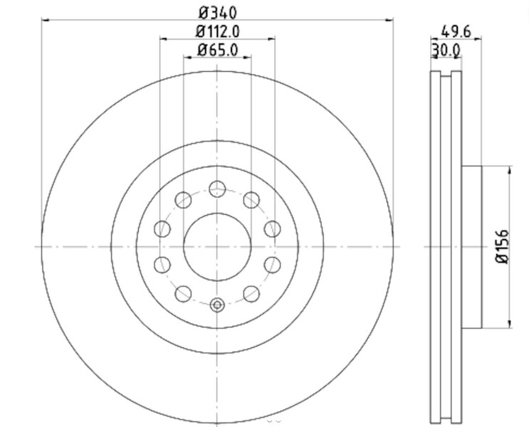 Hella Brake Disc For Vw/Skoda/Audi/Seat 355129241